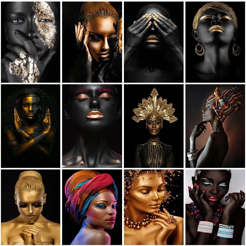 

Картина на холсте для Африканской Женщины без рамки, декоративная художественная печать, плакат, картина для украшения дома, гостиной, спальни