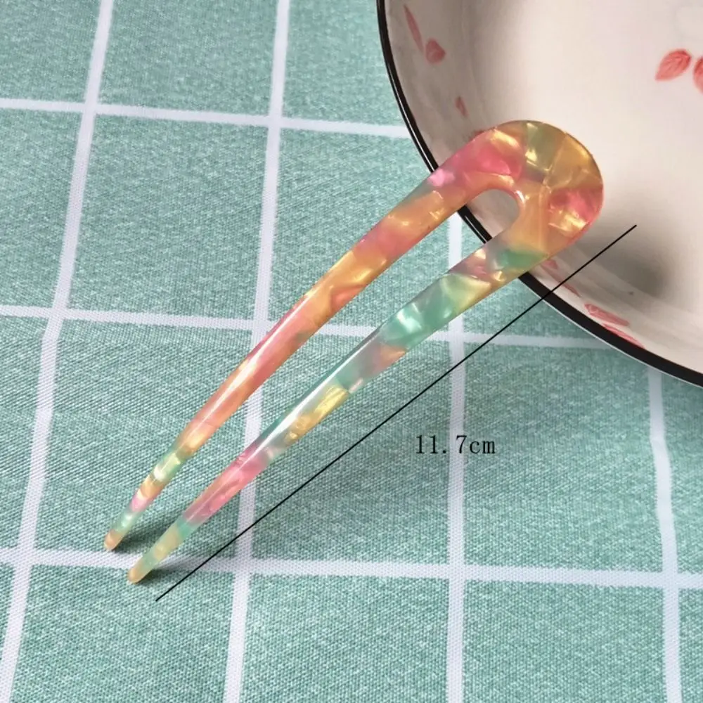 Elegant U-Shaped Hair Fork Acetate Geometric Design Hair Pins Headwear Hair Sticks for Women Girls