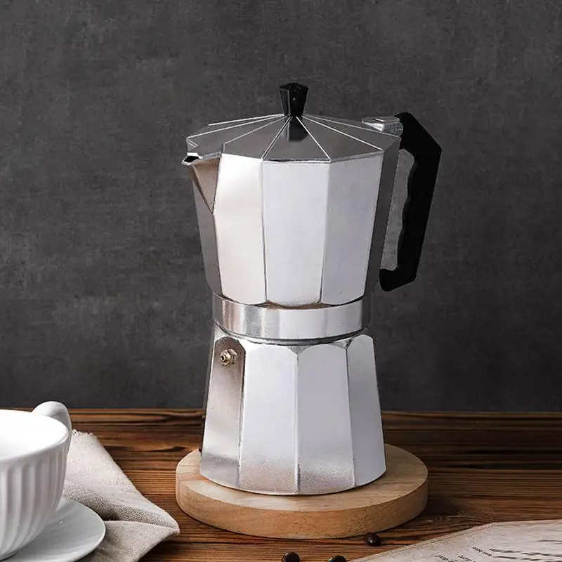 

Moka Coffee Pot Stovetop Camping Manual Espresso Coffee Maker Espresso Cappuccino Latte Cafe Brewing Tools Cafeteria Accessories