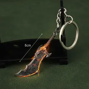 crafthand Metal Kratos Weapon Blade of Olympus Model Metal Keyring Keychain  Alloy Product Model Ragnarok little Gifts For The Game Fans