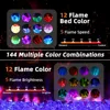 Modern 70" TV Fireplace Stand with 12-Color LED Lights & 12-Color Flame, High Gloss Floating Fireplace Entertainment Center 5