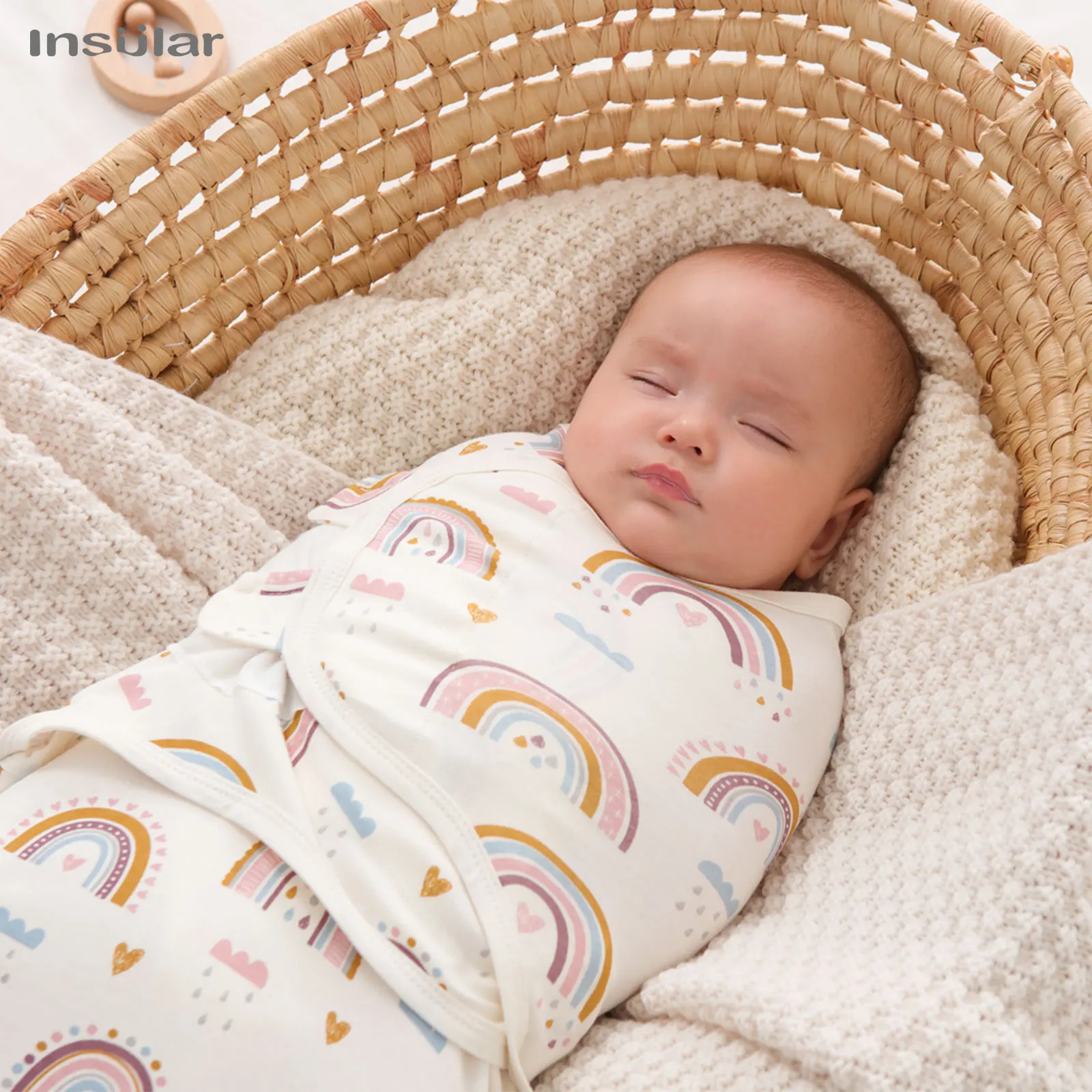 3 pezzi carino neonato coperte fasce Set 100% cotone ragazzi ragazze fasciatoio regolabile fasciatoio per 0-6 mesi - immagine 6
