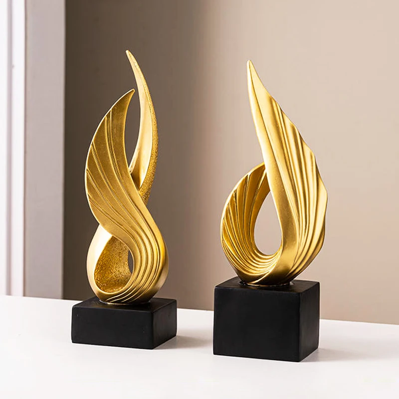 

Modern Office Accessories Gold Luxury Living Room Decoration Miniatures for Crafts Home Decor Ornaments Sculptures Figurines