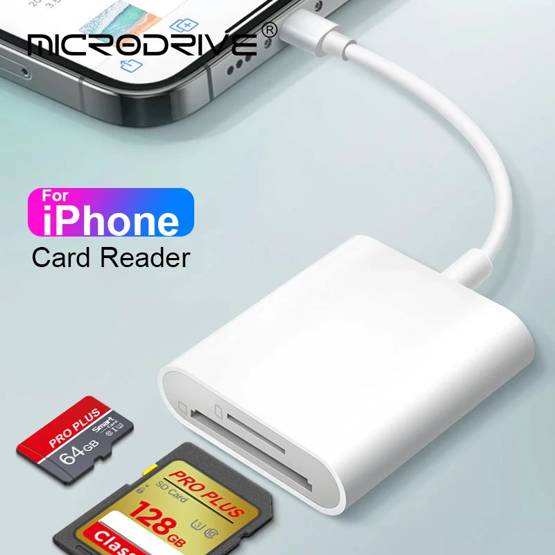 메모리 카드/마이크로 미니 SD 카드 어댑터용 2 in 1 번개 플래시 카드 리더기 iPhone/iPad용 TF 리더기 2 슬롯