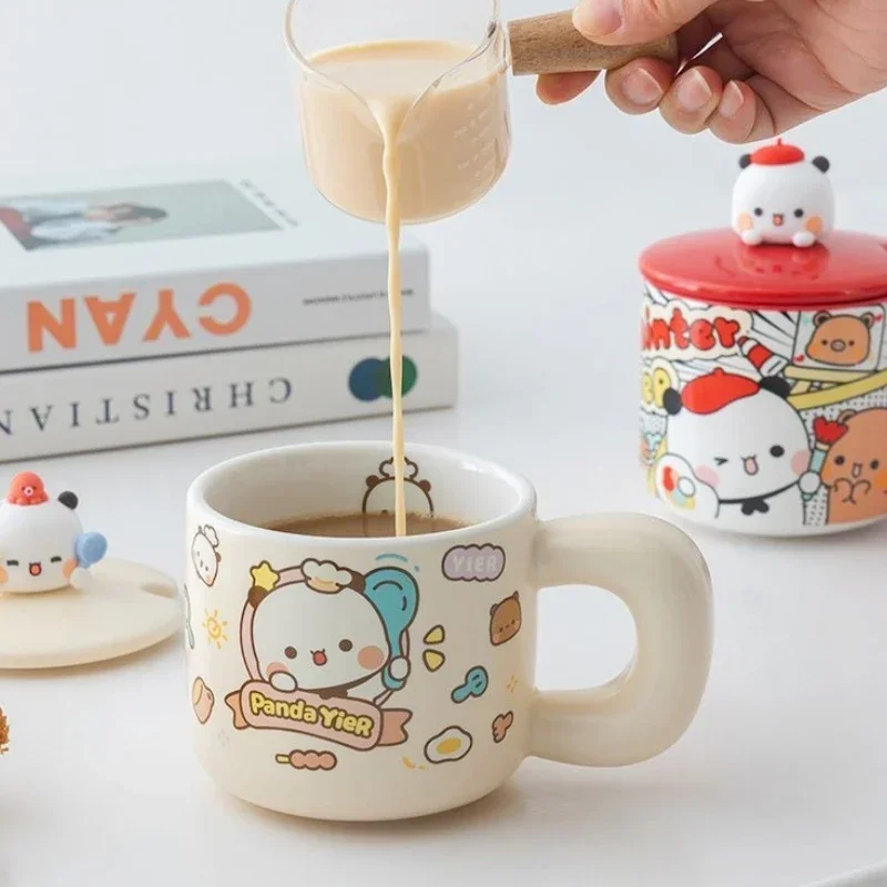 

Горячая новинка, лимитированная серия, милая маленькая панда Yier Bubu, чашка для завтрака, чашка для овса, креативная керамическая чашка, чашка с надписью, подарок на день рождения, чашка