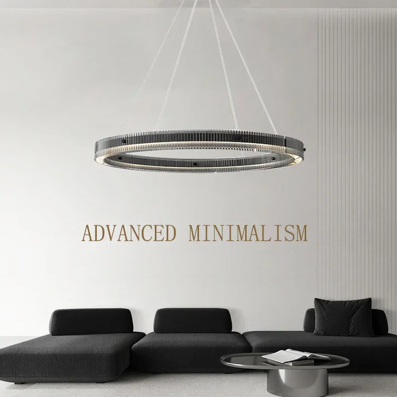 

Modern Minimalism Led Chandelier Steel Glass Circle Hanging Chandelier Lighting Home Decor Led Luminarias Indoor Lamp Fixtures