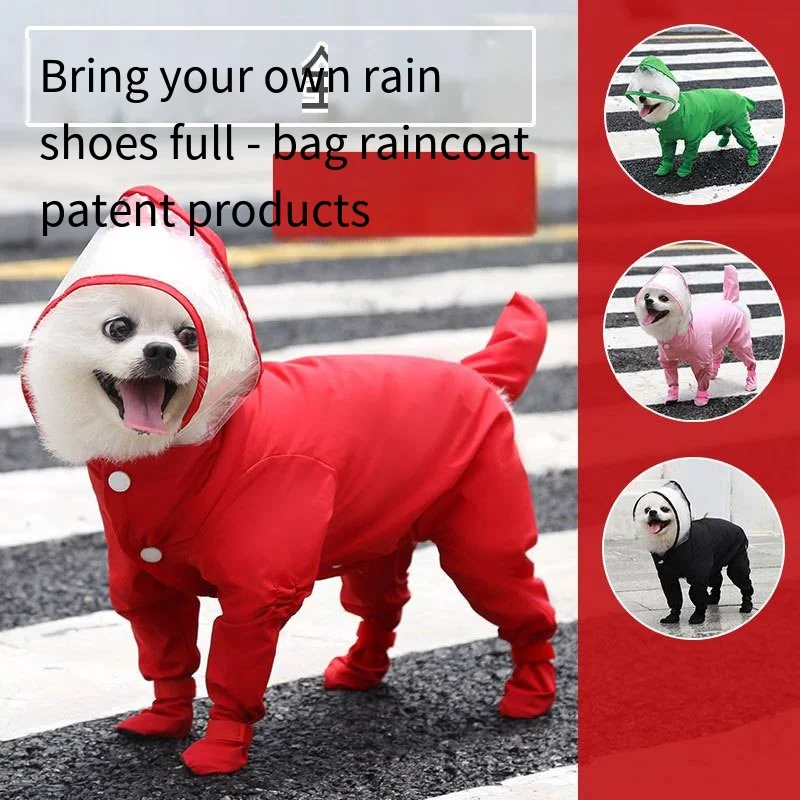 

Waterproof Dog Raincoats, Dog Rain Coat, Small Teddy, Transparent Wide Brim Hat, Puppy Clothes, Fashion