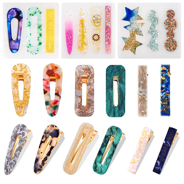 Resin Molds DIY Hair Pin Jewelry Casting Mold for Hair Pin Pendant Making,  Hair Clip Molds Jewelry Molds for Epoxy Resin - Style 3