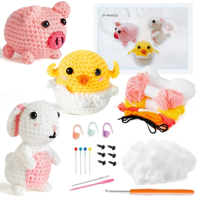 Beginner Crochet Kit for Kids Animals Cotton Crochet Starter Kit DIY Craft  Complete Material Pack Knitting Enthusiast Handicraft - AliExpress