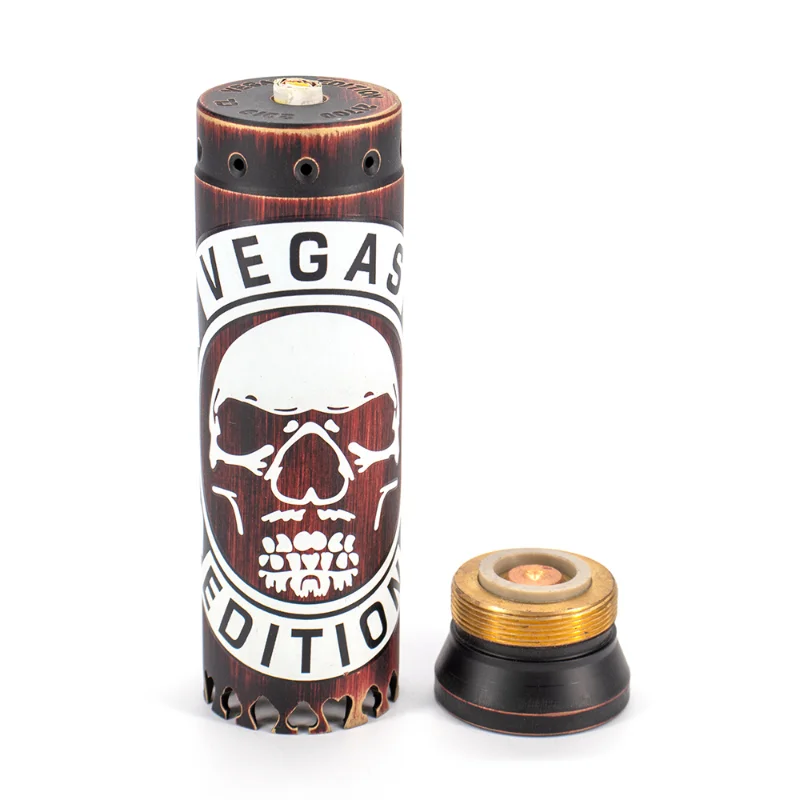 

E Cigarettes Skull HK Vegas Edition Vape Mod 28mm Brass Mechanical Mech Mods Fit Single18650/20700/21700 510 Thread Vape Battery