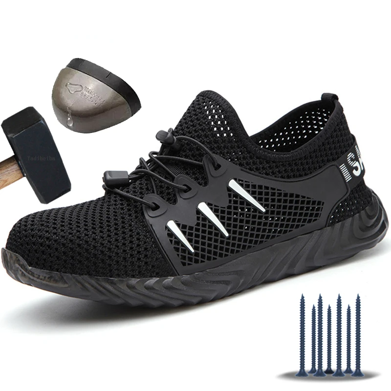 Construction Steel Toe Shoes Men Women Safety Shoes Breathable Mesh