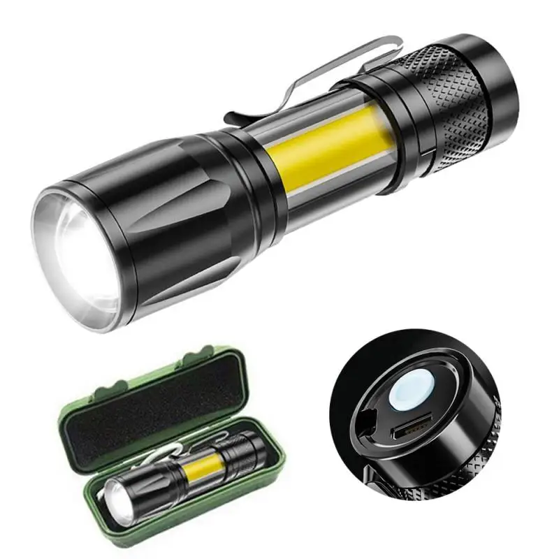 HighPowerRechargeableLEDFlashlightMiniZoomTorchOutdoorCamping