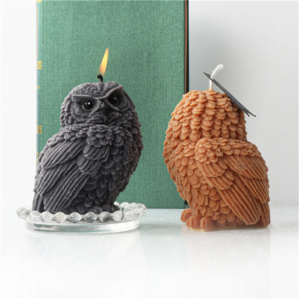 

Owl Candle Silicone Mould 3D Animal DIY Handmade Resin Mold for Plaster Resin Soap Crafts Making Supplies Cake Molds Home Decor