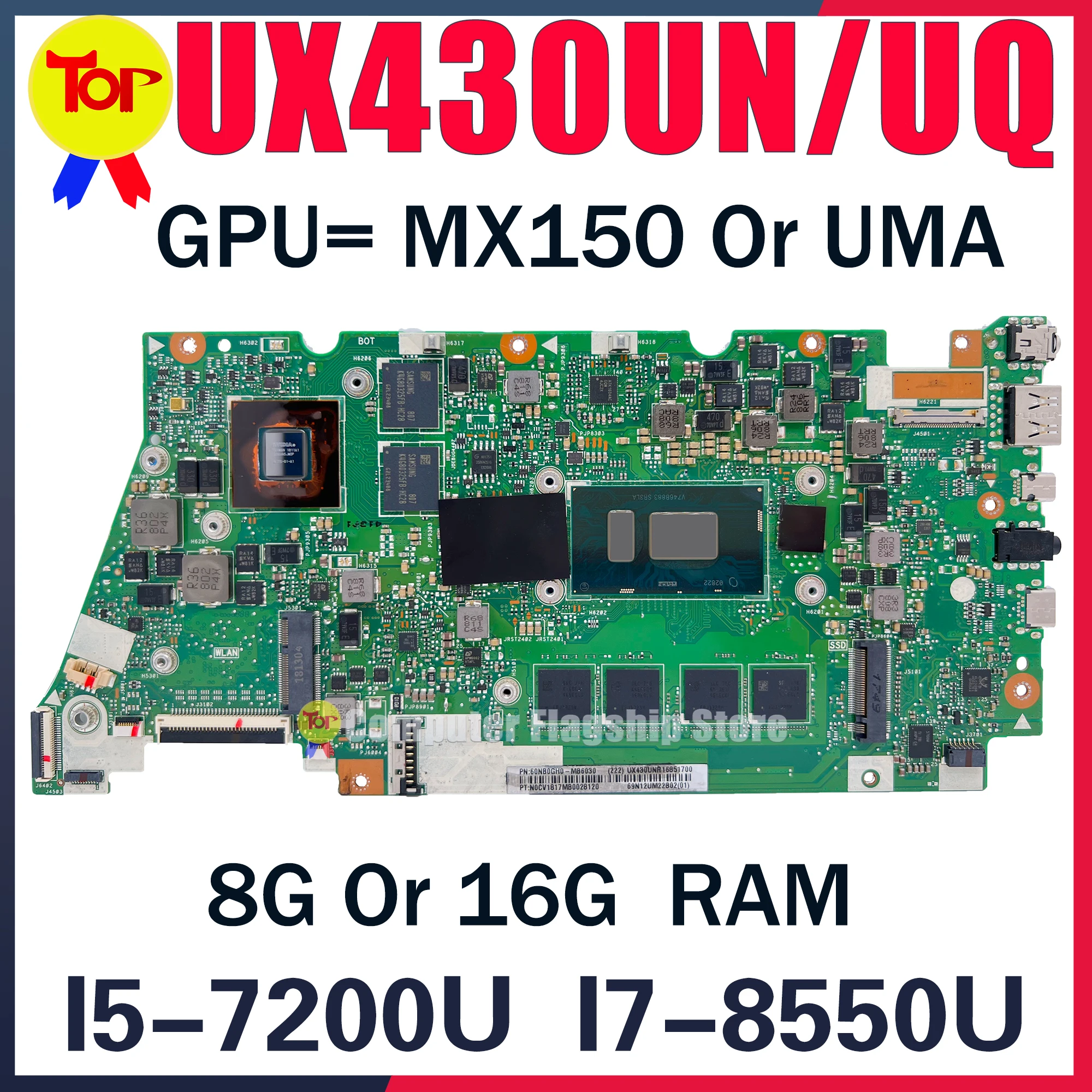UX430UN Laptop Motherboard For ASUS Zenbook 14 UX430UQ UX430UNR UX430UA