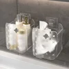 Clear Bathroom Wall Mounted Storage Box Plastic Wall Mount Organizer Storage Box Container Bin Bathroom Phone Holder Basket 4