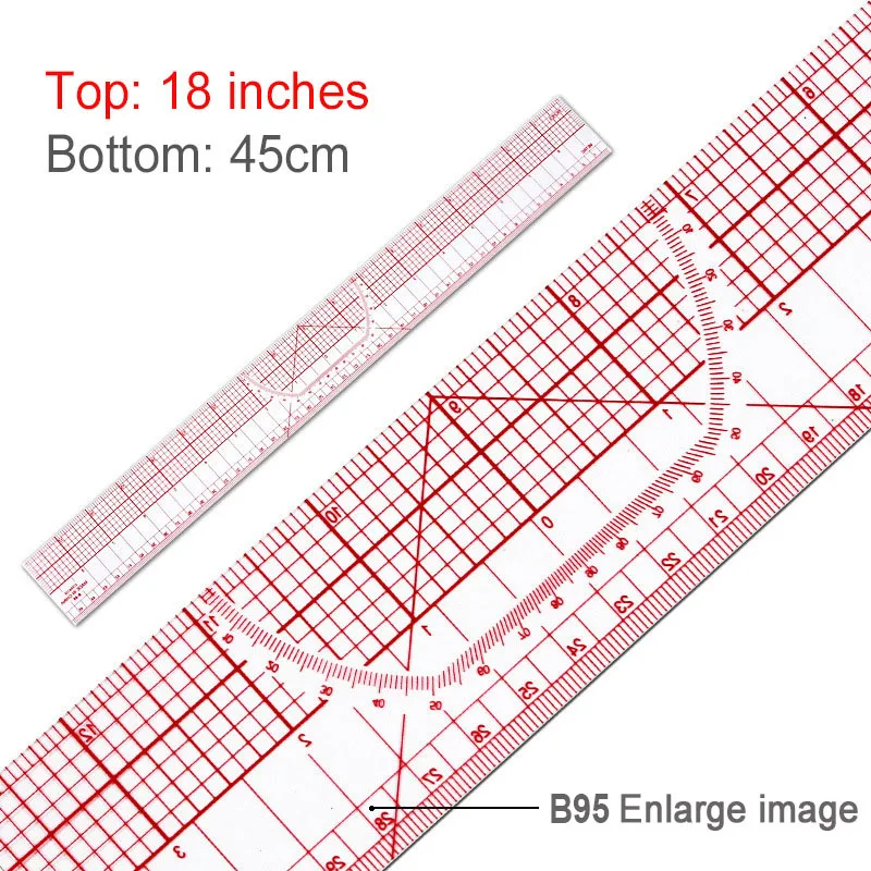 Sewing Tool 1Pcs Accessory Transparent Metric Straight Tailor Ruler Measuring For Fabric Patchwork Cloth Cutting Quilting Rulers 