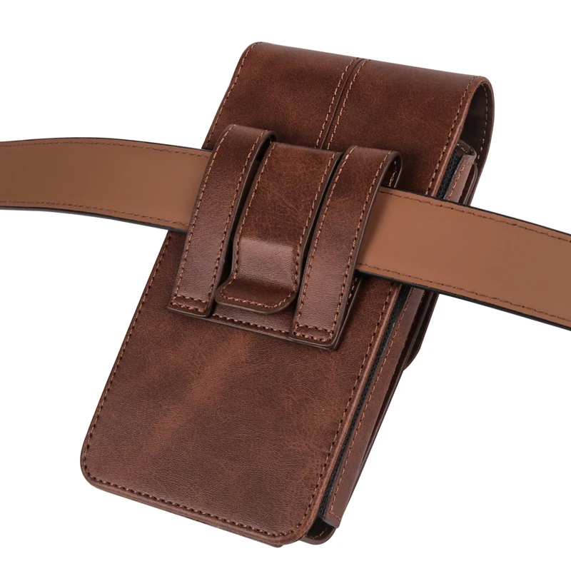For iphone 17/17Pro/16Pro Max/16Plus/15/15Pro/14Pro Max/14Pro/14/13/12 Luxury Leather Belt Clip Case Men Mobile phone Waist Bag — view 6