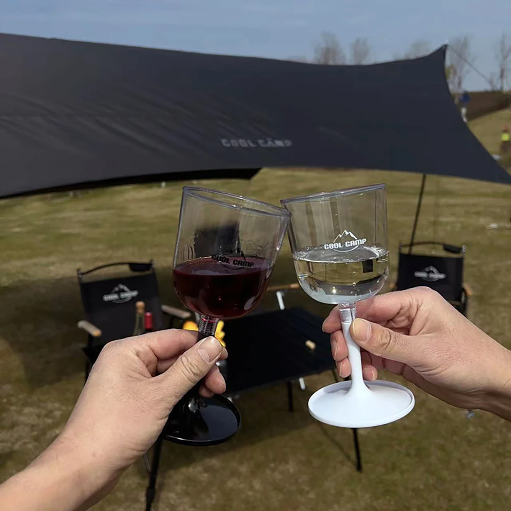Resin Collapsible Wine Glass Portable Detachable Plastic Wine Glasses Lightweight Fall Resistance Reusable for Camping Outdoor