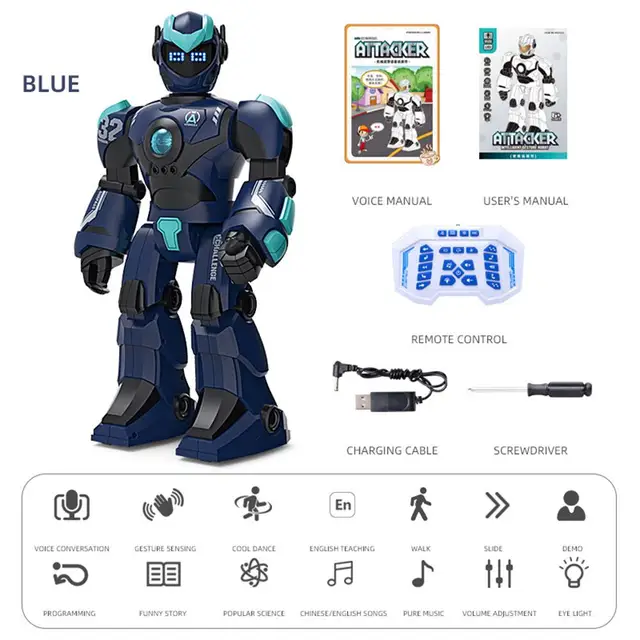BG1532 Remote Control Robot Rechargeable Smart Voice Gesture Induction Children Programming Machine Model Toy 2