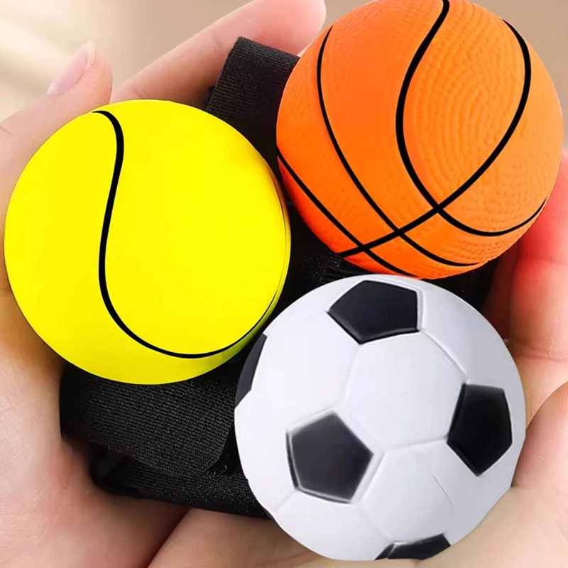 Wrist Return Ball Elasticity Rubber Ball For Wrist Exercise Hand Strengthening Outdoor Indoor Bouncy Wristband Kids Toys