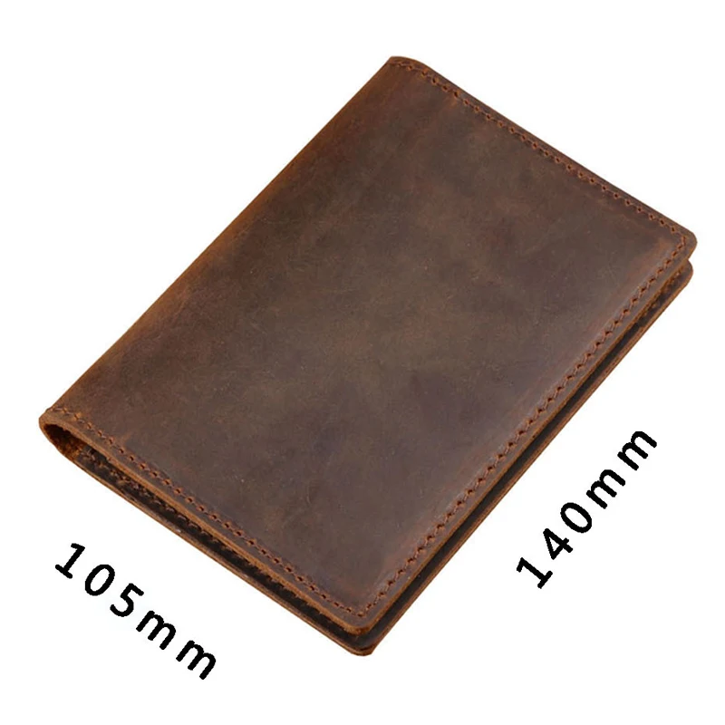 Vintage Genuine Leather Passport Holder for Men - Handmade Cowhide Travel Wallet with RFID Protection