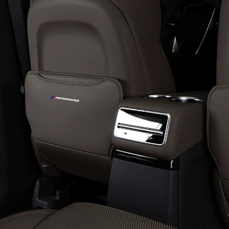 2PCS Car Anti Kick Pad For BMW G30 G20 F30 F10 X1X2X3X4X5X6X7 PU Seat Back Storage Bag Organizer Auto Styling Interior Accessory