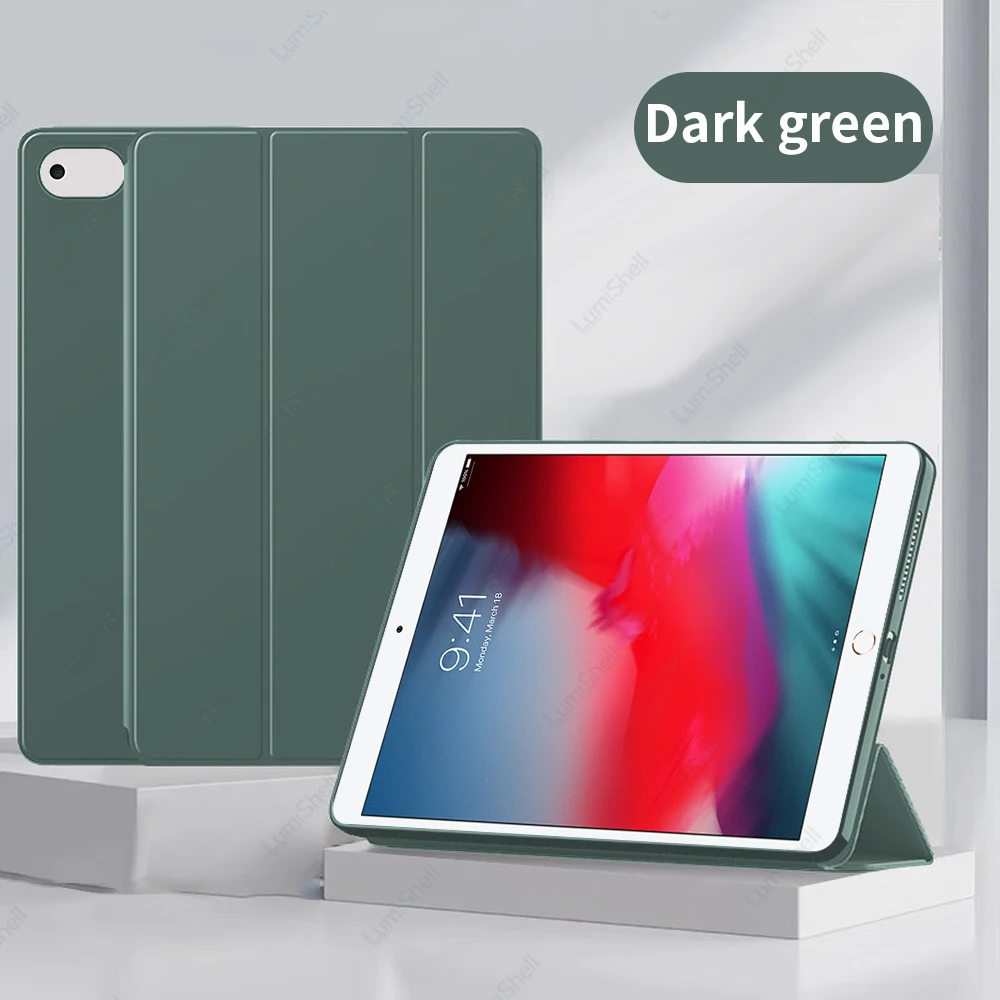 Tri-Fold Flip Case with Auto Wake/Sleep & Soft Silicone Shell Protective Cover