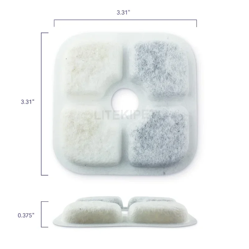 Original Cat Water Filters 12pcs Compatible with Catit PIXI Water Fountain Triple Filtration System For PIXI Dispenser