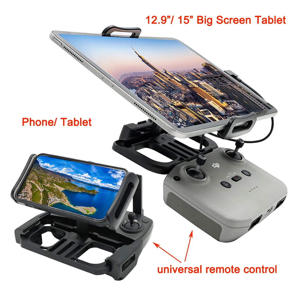O'woda Support de Tablette with Cordon pour DJI Air 2S, Universel 4-12  Pouce Clip de Téléphone/Tablette pour DJI Mini 3/ Mini 3 Pro/Mini 2/ Mini 2