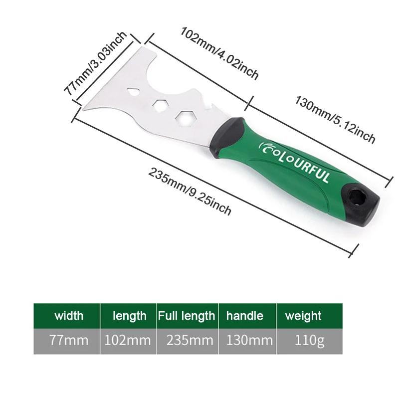 14-in-1 multifunctional putty knife stainless steel paint scraper for cleaning wallpaper can opener DIY construction tool