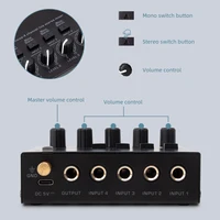 MAX400 Audio Mixer Mini Stereo Mixer Ultralow Noise 4 Channels Mixers Mixing Console DC5V for Electric Guitar Drum Piano 3