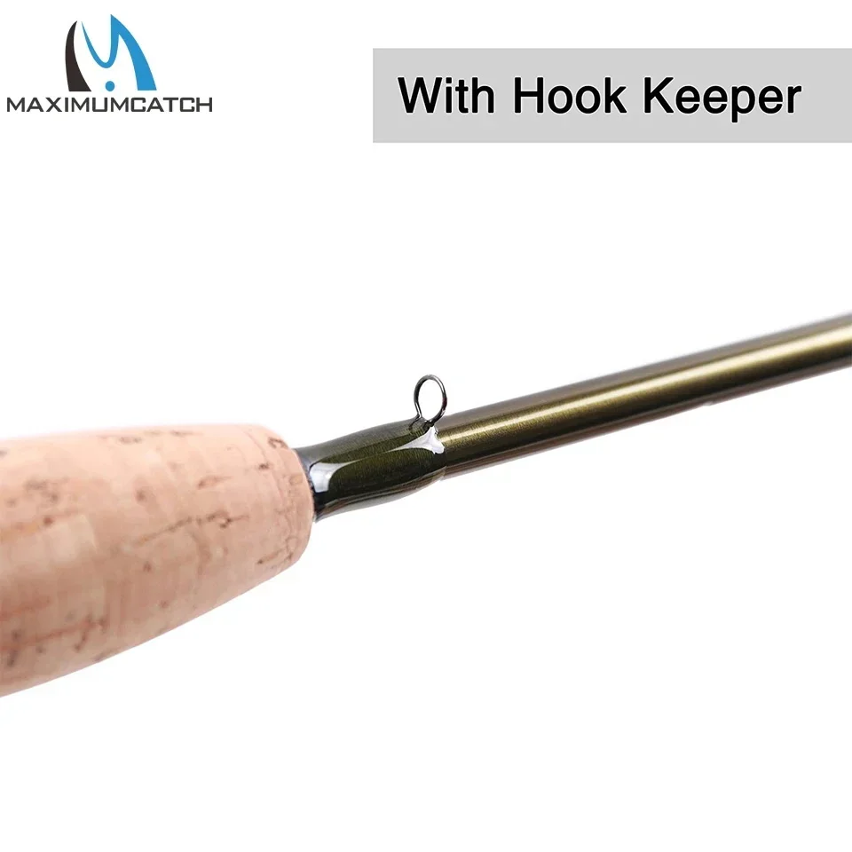 MAXCATCH Cruiser Fly Fishing Rod 2/3/4WT 7ft 7.5ft 8ft 6 Section Fast Action IM10 Carbon Blank AA Reel Seat Extra Hard Tube