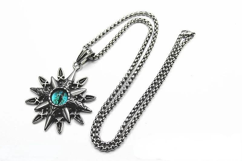 New 2023 Vintage Fashion Blue Eye Necklace Unisex Hip-hop Punk Pendant Banquet Jewelry Accessories Gift
