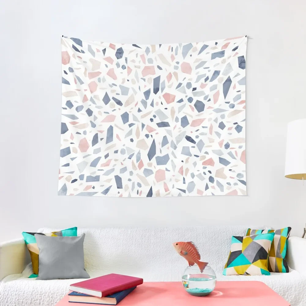 

Vintage pastel blue pink beige geometric terrazzo pattern Tapestry Room Decoration Accessories Art Mural Room Decorator Tapestry