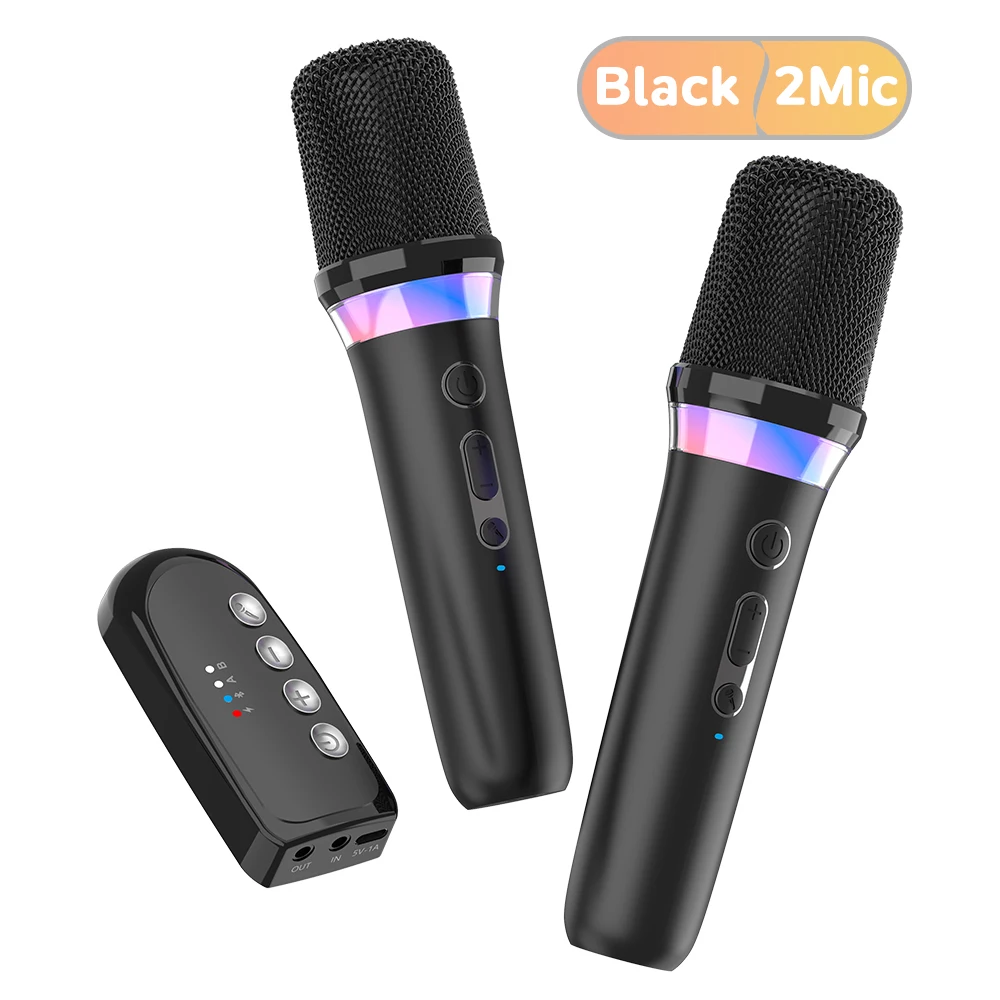 Karaoke Companion Wireless Microphone System with RGB Lights