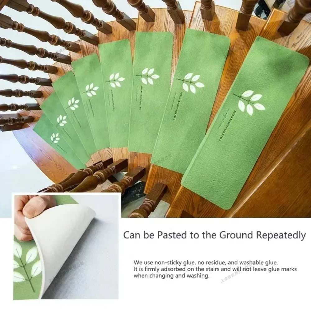 High Quality Non-slip Luminous Stair Stepping Mat Soft Self-adhesive Water Absorption Stair Mat Home Decor Stair Floor Carpet