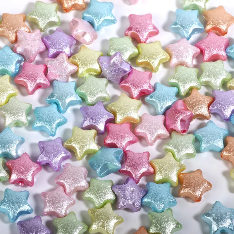 Pastel Colored Five-Pointed Star Acrylic Beads for DIY Jewelry and Crafts