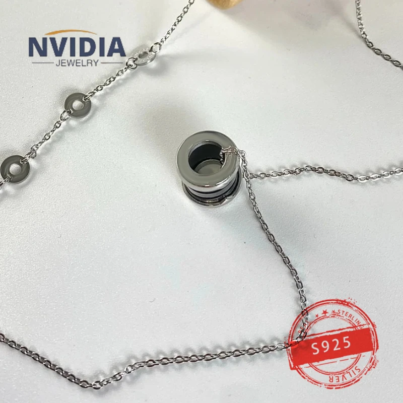 2024 Fashion Jewelry BV Customized S925 Silver Luxury Round Spring Ceramic Women's Necklace Birthday Party Earrings Gift