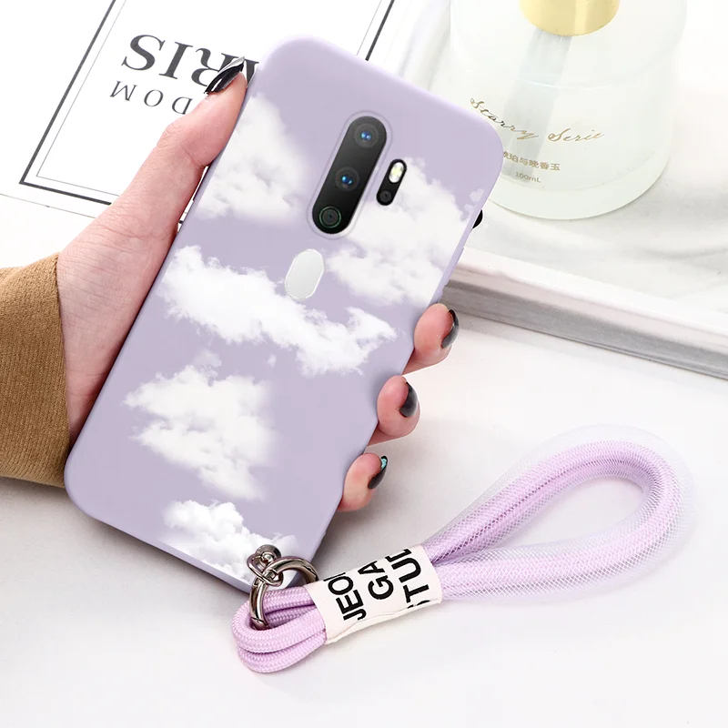 water pouch for phone Case On For OPPO A5 A9 2020 Cover Dinosaur Fundas For OPPOA5 OPPOA9 OPPO A 5 9 Flower Short Lanyard Leopard Bumper Silicone Etui mous wallet