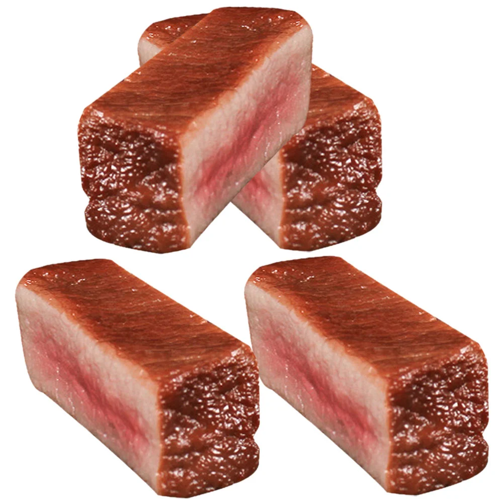 

4 Pcs Imitation Meat Simulation Steak Child Steaks Photo Prop Pvc Fake Ornaments