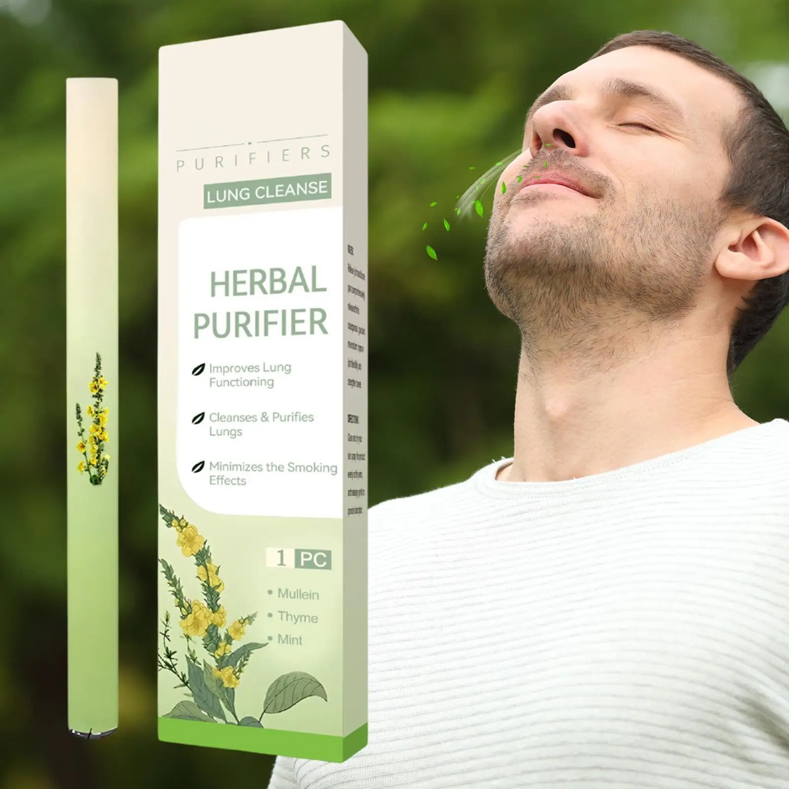 hot 1pc Herbal Lung Cleansing Nasal Inhaler Refreshes The Mind Relieves Fatigue And Deeply Cleanses The Nasal Cavity And Lungs