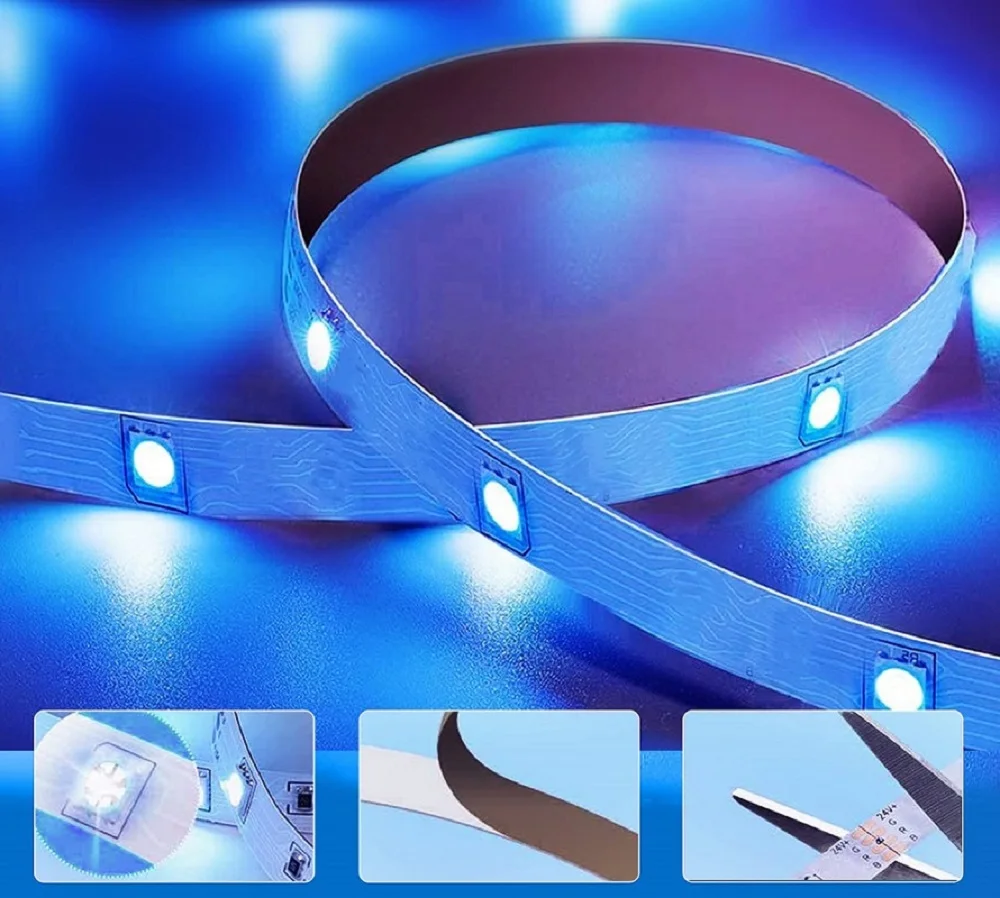 Description Picture 2 of item5M 1 Roll DC5V RGB LED Light Strip USB Infrared Remote Control Flexible Lamp Tape Ribbon Diode For Festival Party Decoration