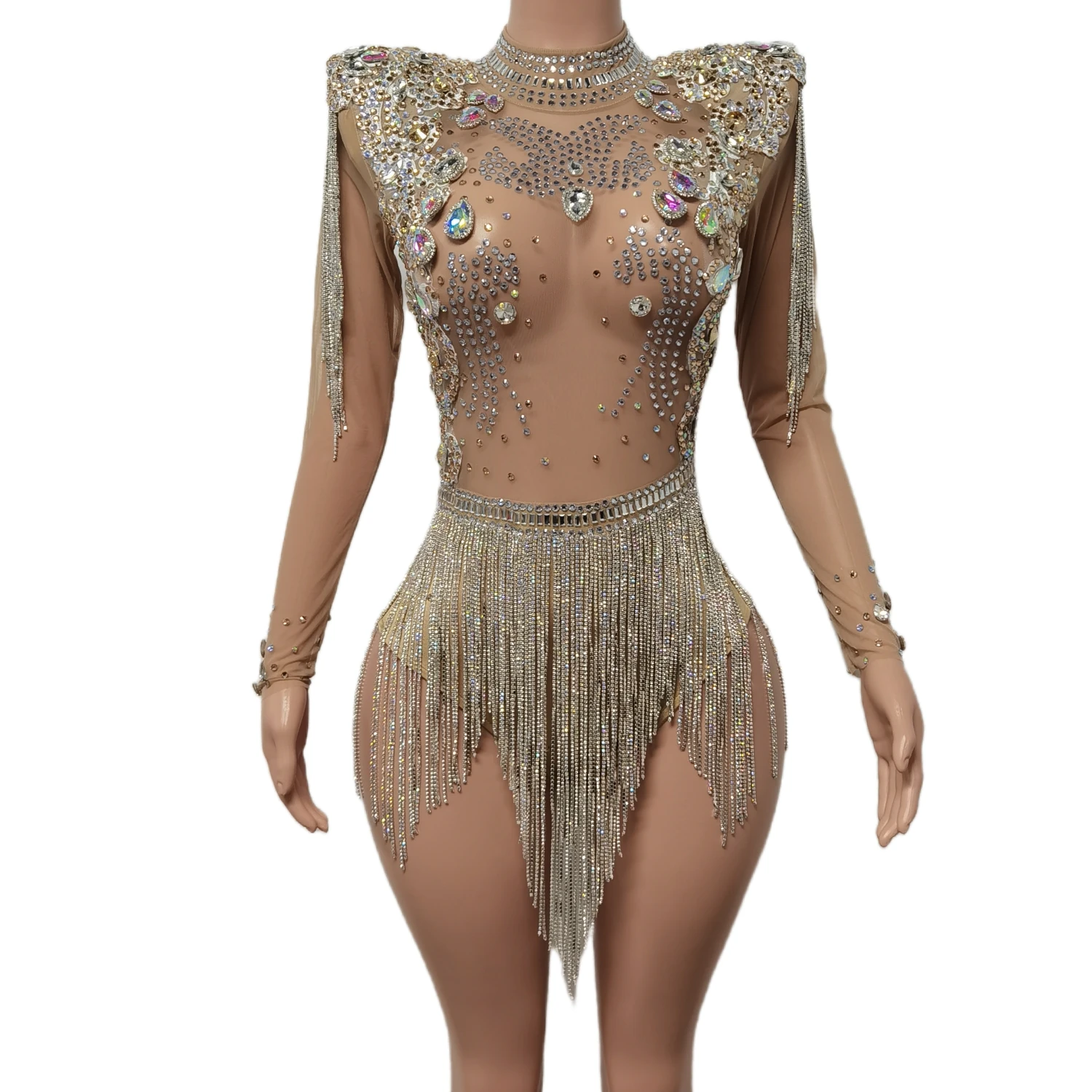 

Desire Trigger Women Sexy Jumpsuits Fashion Design Sexy Nude Bodysuit See-through Lady Hot Sexy One-pieces Dancing Party Apparel