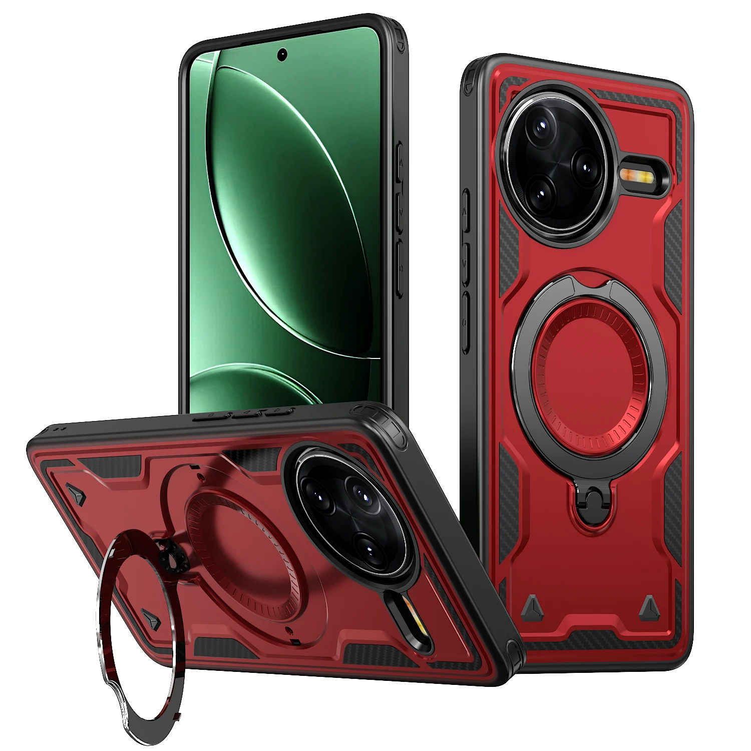Magnetic Armor Bracket Case with Foldable Stand and Magsafe Compatibility