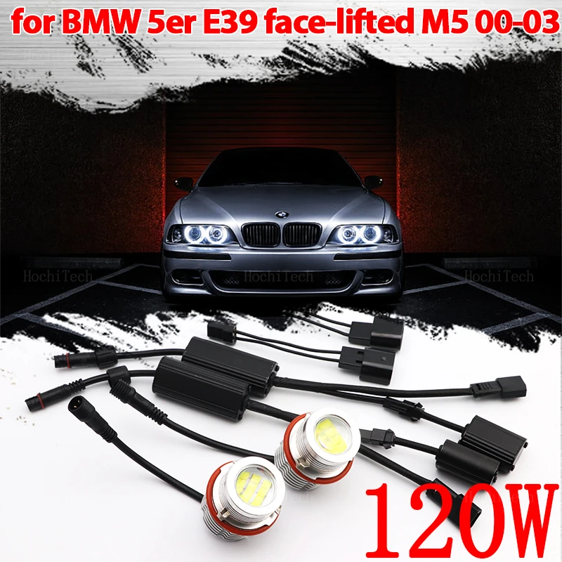 

120W Error Free LED Angel Eyes Marker Lights Bulbs white for BMW 5 series E39 M5 face-lifted 520i 523i 525i 528i 530i 535i 00-03