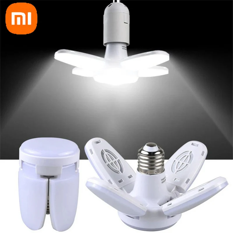 

Xiaomi 360 ° Foldable LED Bulb Fan-shaped Four leaf 28W Spiral Mouth Industrial Bulb Household Ceiling Light Garage Light