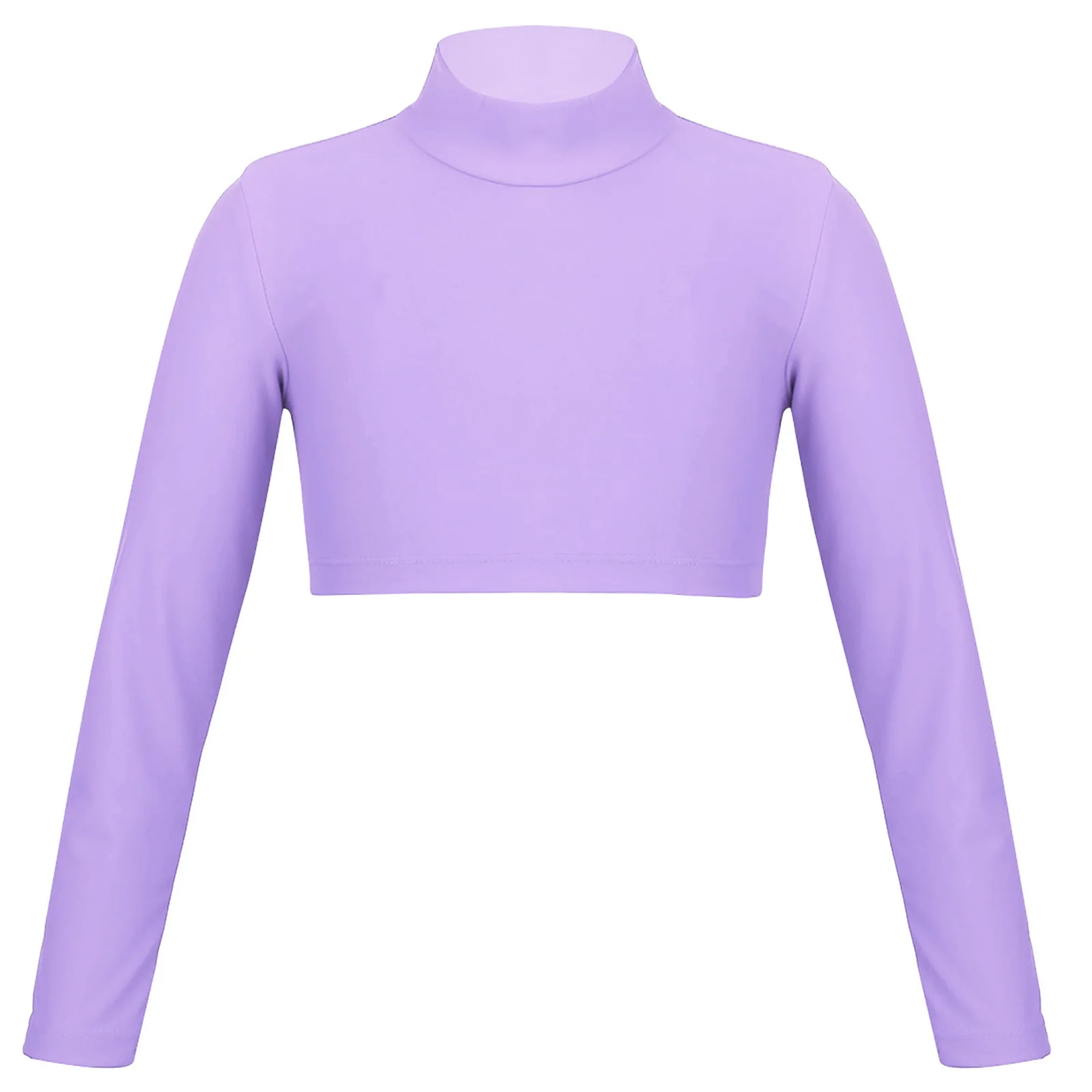Kids Girls Crop Tops Girl's T-Shirts Top Long Sleeves Tshirts Ballet Gymnastics Dance Wear Children Sports Fitness Tops Tees - 4