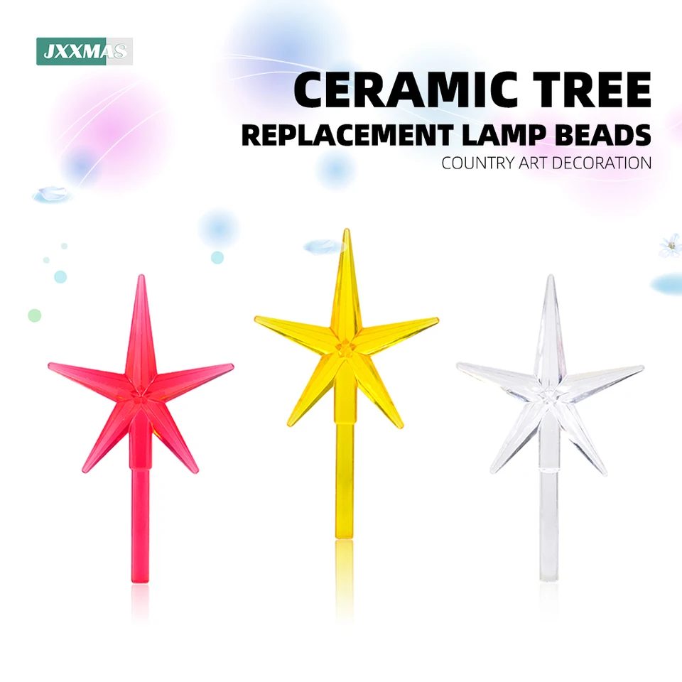 6pcs Ceramic Christmas Tree Topper Stars Replacement Bulb For Home Xmas Tree  Accessories Ornaments Navidad New Year Natal Noel - AliExpress, image size:960x960