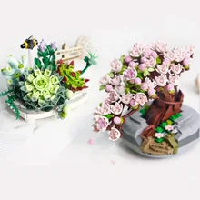 

Flowers Blocks Succulents Building Blocks Toy Cherry Blossoms Plant Blocks Home Decorate Building Blocks Flowers