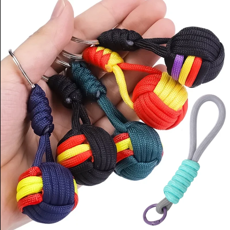 Creative-Parachute-Braiding-Rope-Ball-Keychain-Fashion-Colourful ...